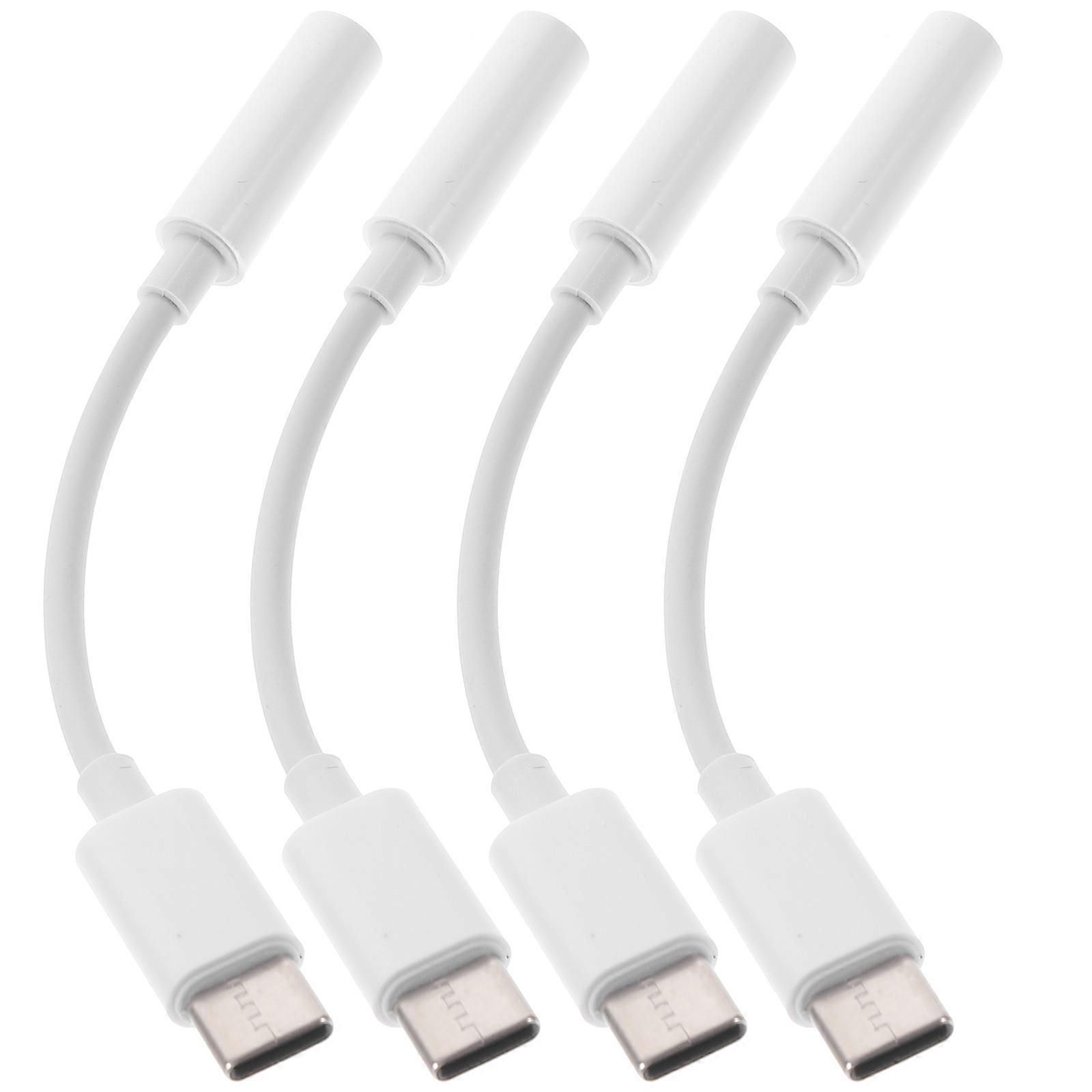 Type-C Headphone Adapter for Phone 8Pcs White Audio Adapter