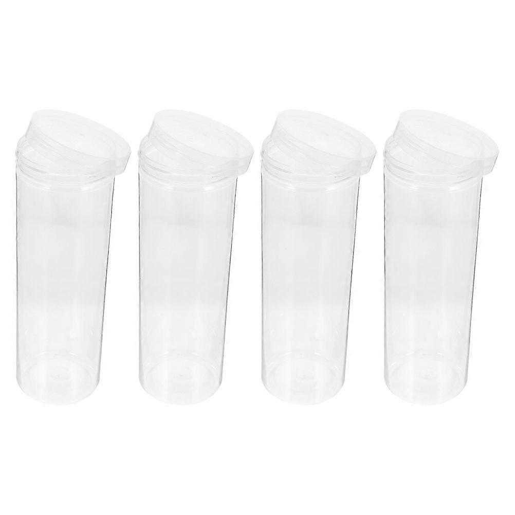 Cup For Pens Plastic Pen Display Case With Lids Stationery Organizer Office Use Transparent Color 20X6.5X6.5CM 4Set