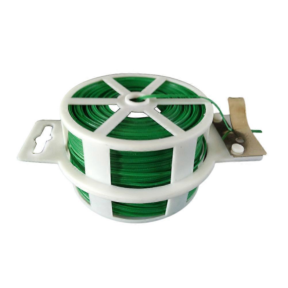 Green Tie Wire Cable Reel for Garden Use 2Pcs with Cutter