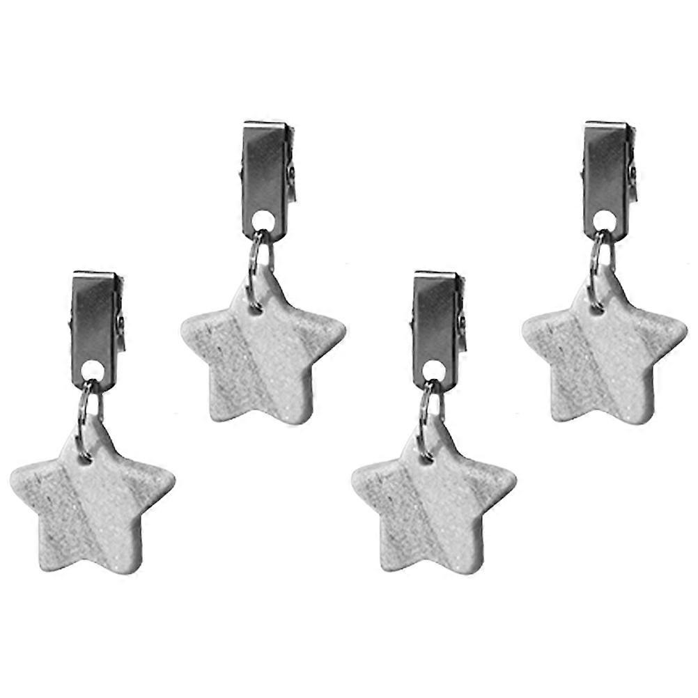 Home Use Tablecloth Weights with Clips Grey Marble Durable 8Pcs Set