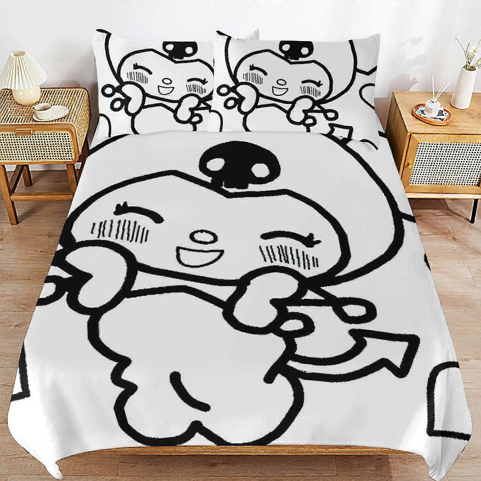 D386 Kuromi Hotel Collection Breathable Fabric Gentle Texture Practical Duvet Cover Sets with Hidden Zip S386