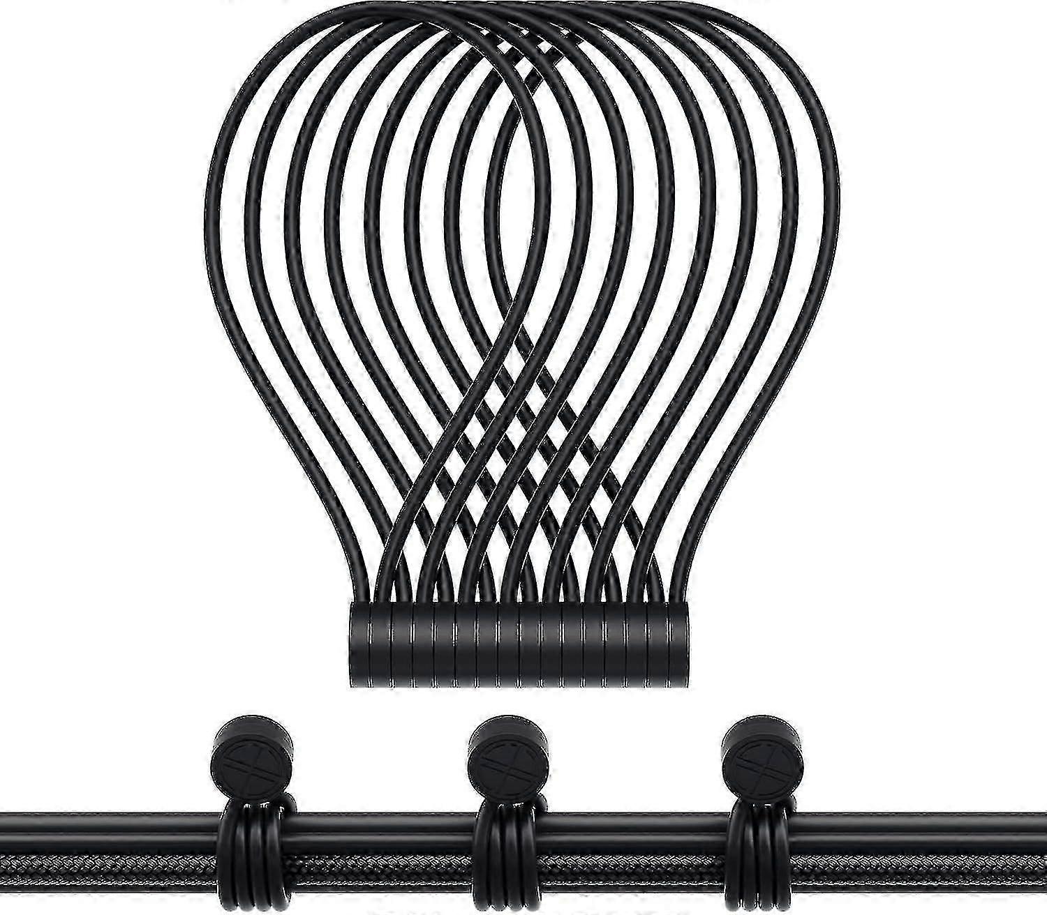 Reusable Magnetic Cable Ties with Strong Magnets for Home Organization 8 Pack (Black) - Ideal for Bundling and Cable Management