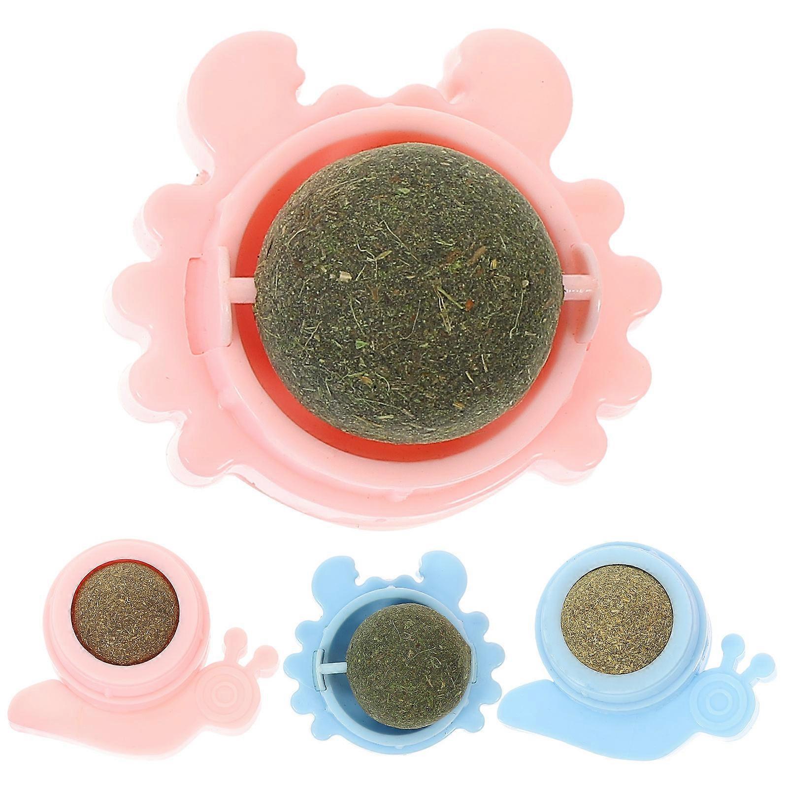 8 Pcs Rotatable Catnip Balls For Cats Interactive Play Toys Featuring Crab And Snail Shapes Ideal For Pet Entertainment Size 6.5X5.5X4CM