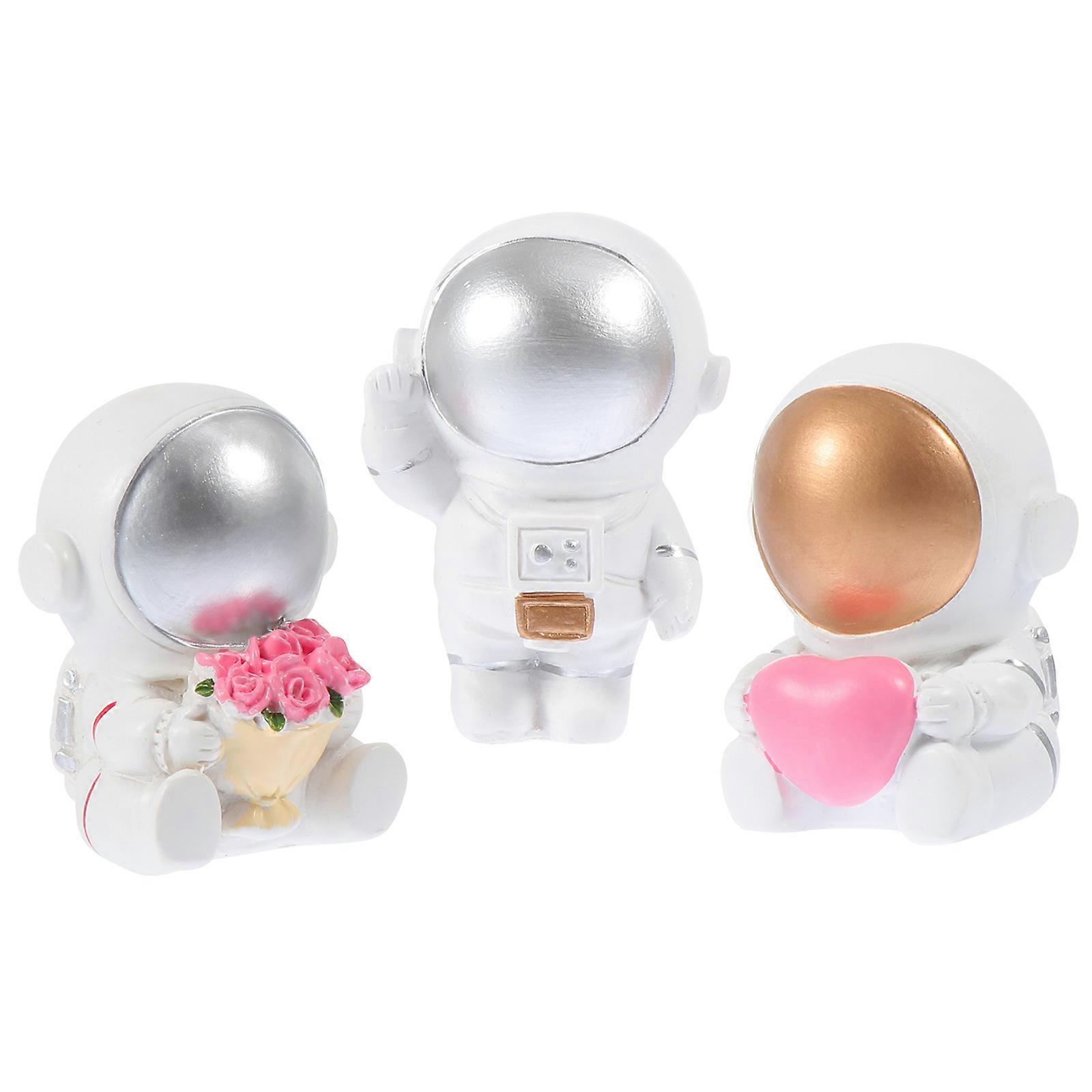 Resin Astronaut 3Pcs Creative Spaceman Figurines for Office Display