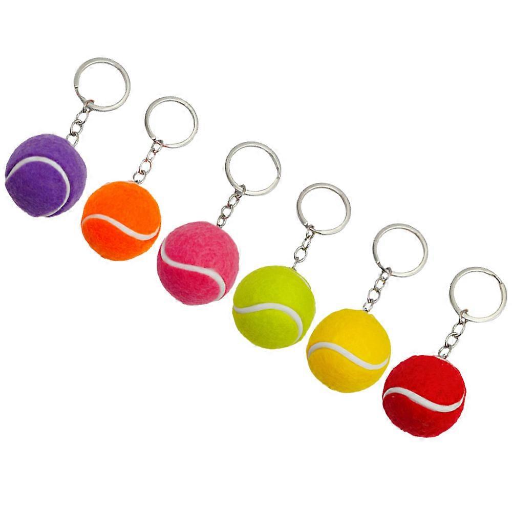 Mini Tennis Keychains For Daily Use Key Holding Assorted Color Oval Decoration 30 Pcs
