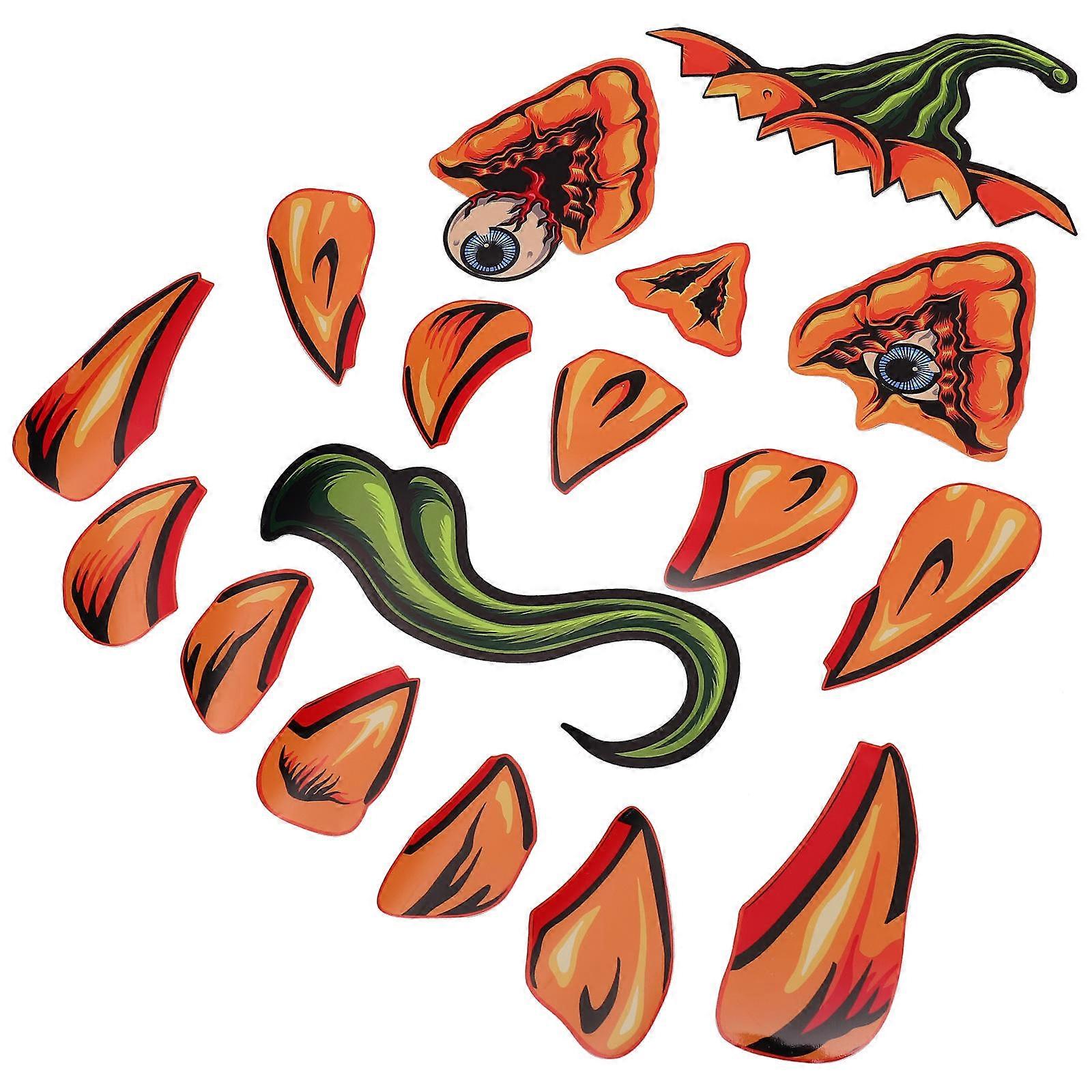Scary Halloween Pumpkin Face Decor For Walls Windows And Garage Doors 4 Sets In Rectangular Shape