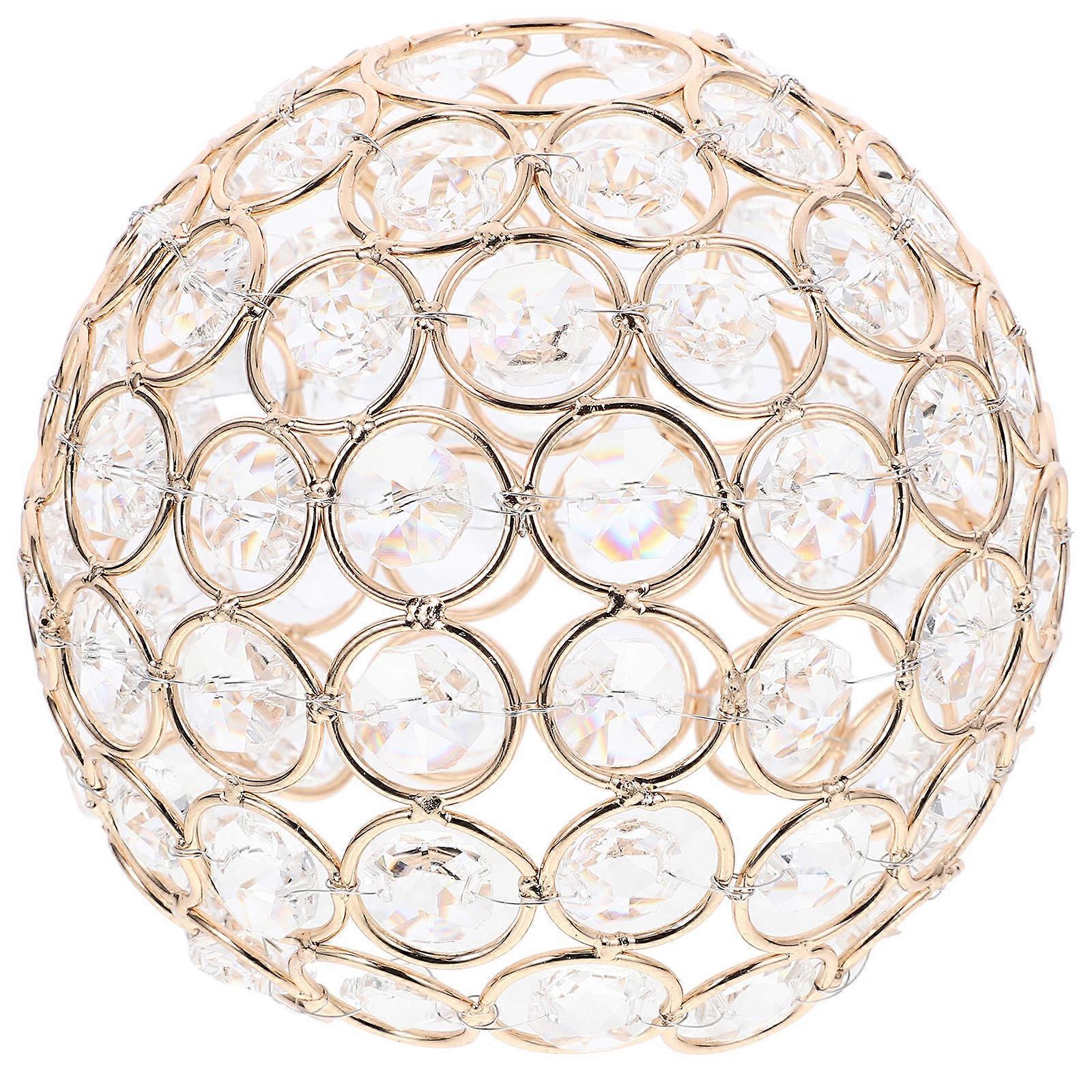 Elegant Crystal Lampshade for 3Pcs Golden Ceiling Lamp Cover