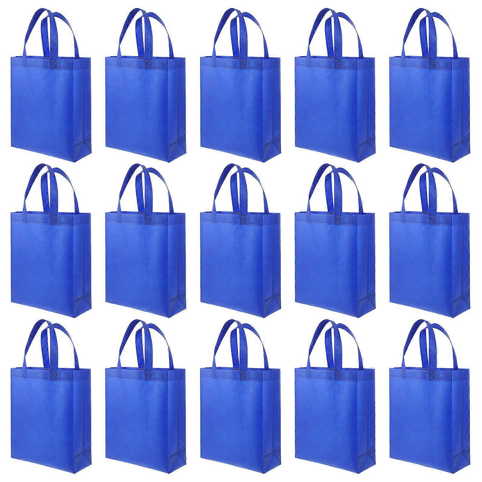 Reusable Non-Woven Fabrics Tote Bags for Storage Use 60Pcs Blue