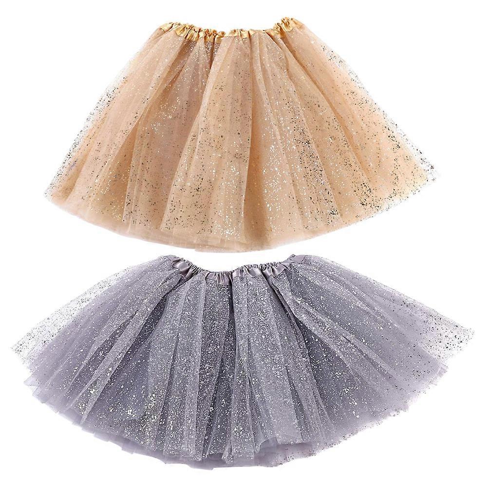 Showing Tutu Skirt for Cosplay 6Pcs Sequin Multilayer Tulle Skirts