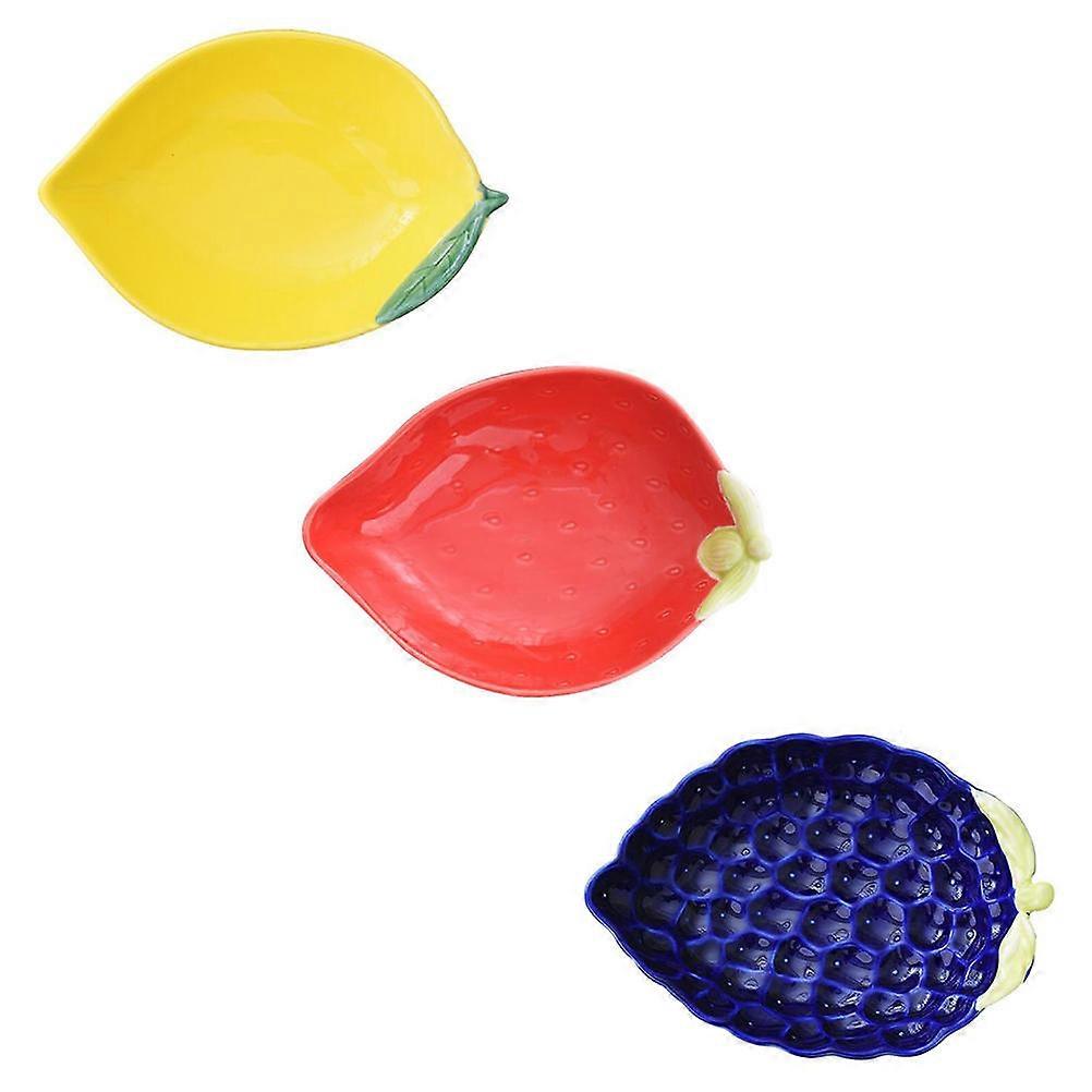 Dried Fruit Dishes Ceramic Dessert Plates Set for 9Pcs Assorted Colors