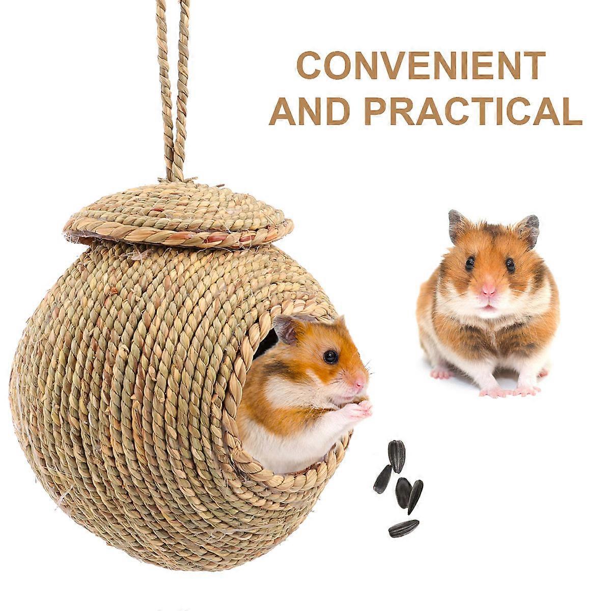 Schlafnest, hängendes gewebtes Nest, Strohkäfig für kleine Haustiere, 1 Stück