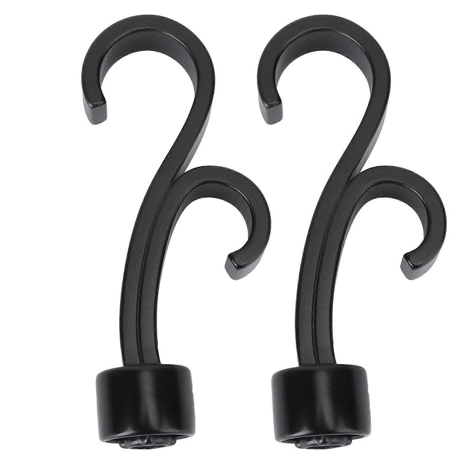 Curtain Rod End Decor Double Hook for Decorative Use 6Pcs Black