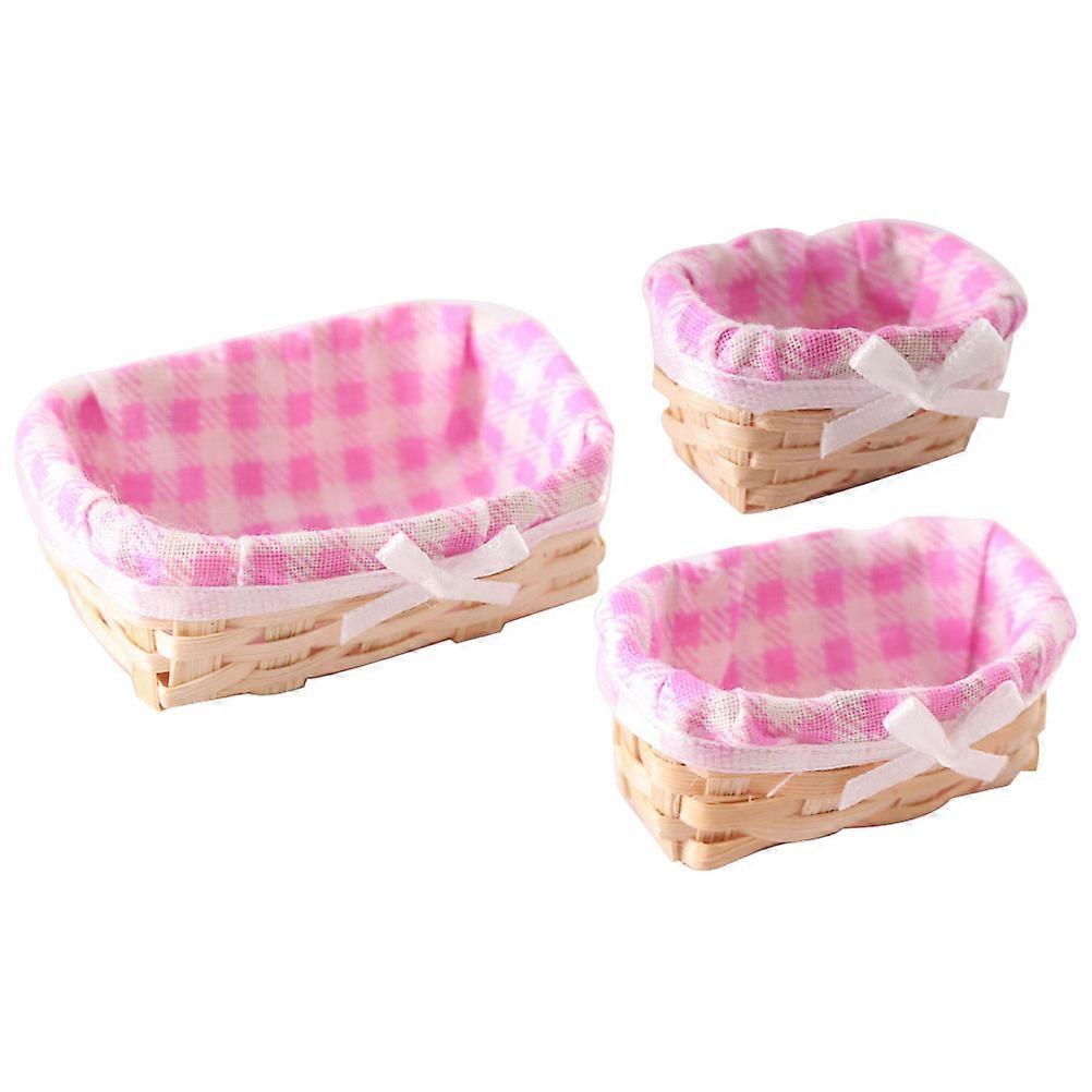 Delicate Mini Round Baskets Ideal For Photo Prop And Home Use With Size 5.50X3.80X2.00cm 3Pcs