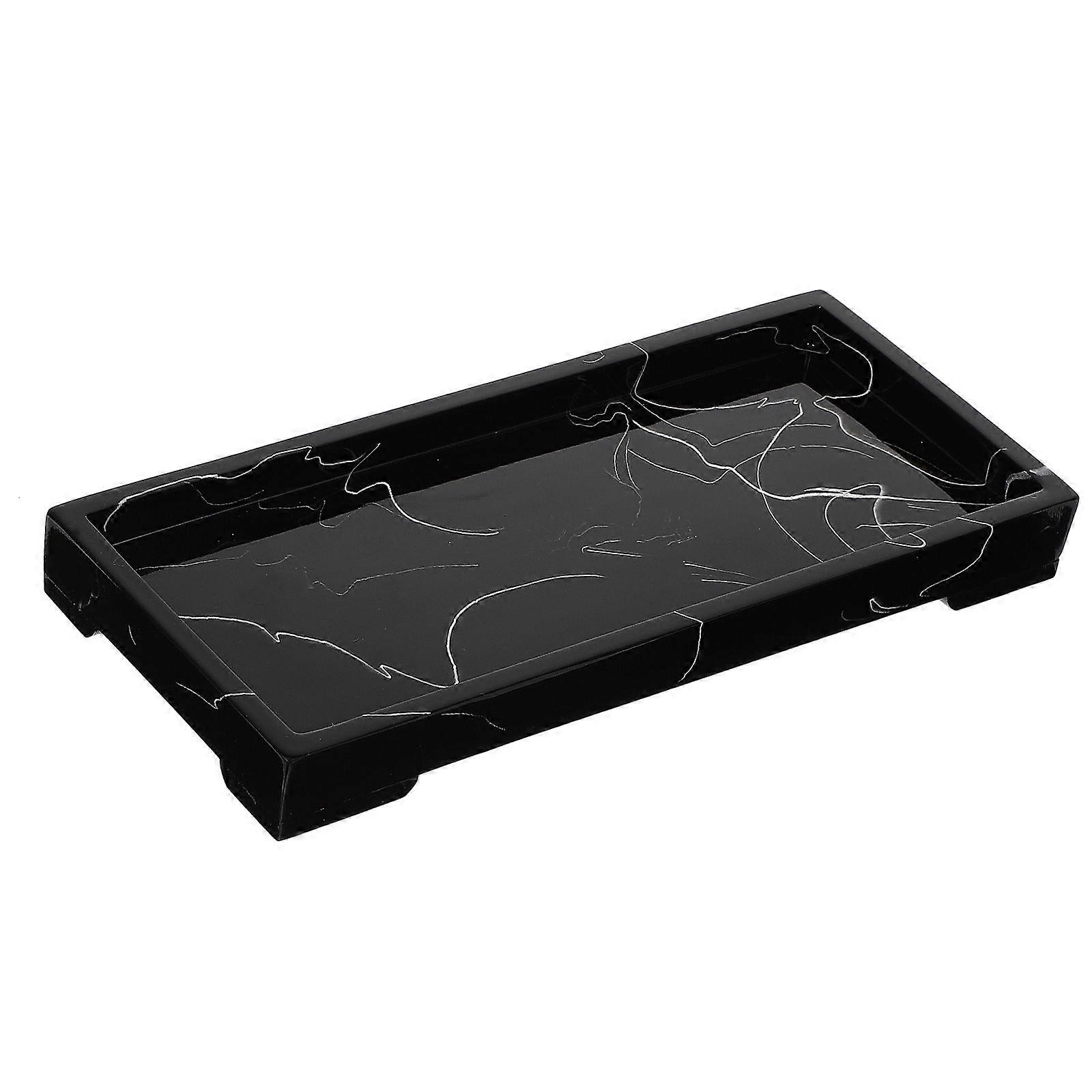 Black Bathroom Storage Tray for 3Pcs Cosmetics Storage Use