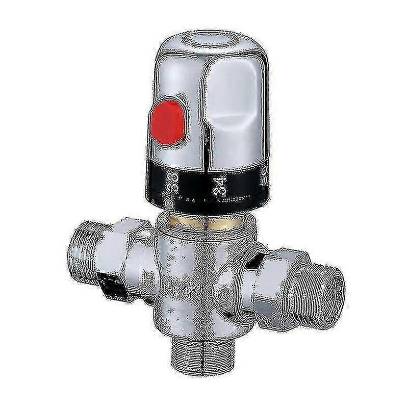 Thermostatic Mixing Valve Temperature Control G1/2" 3-way Solid Brass Valve For Shower Systems