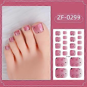 Gradienten zwiebel pulver nagellack film zehennagel aufkleber nette mädchen gradienten wasserdichte zehe nail art aufkleber volle aufkleber ZF-0299 bare stück + nagel