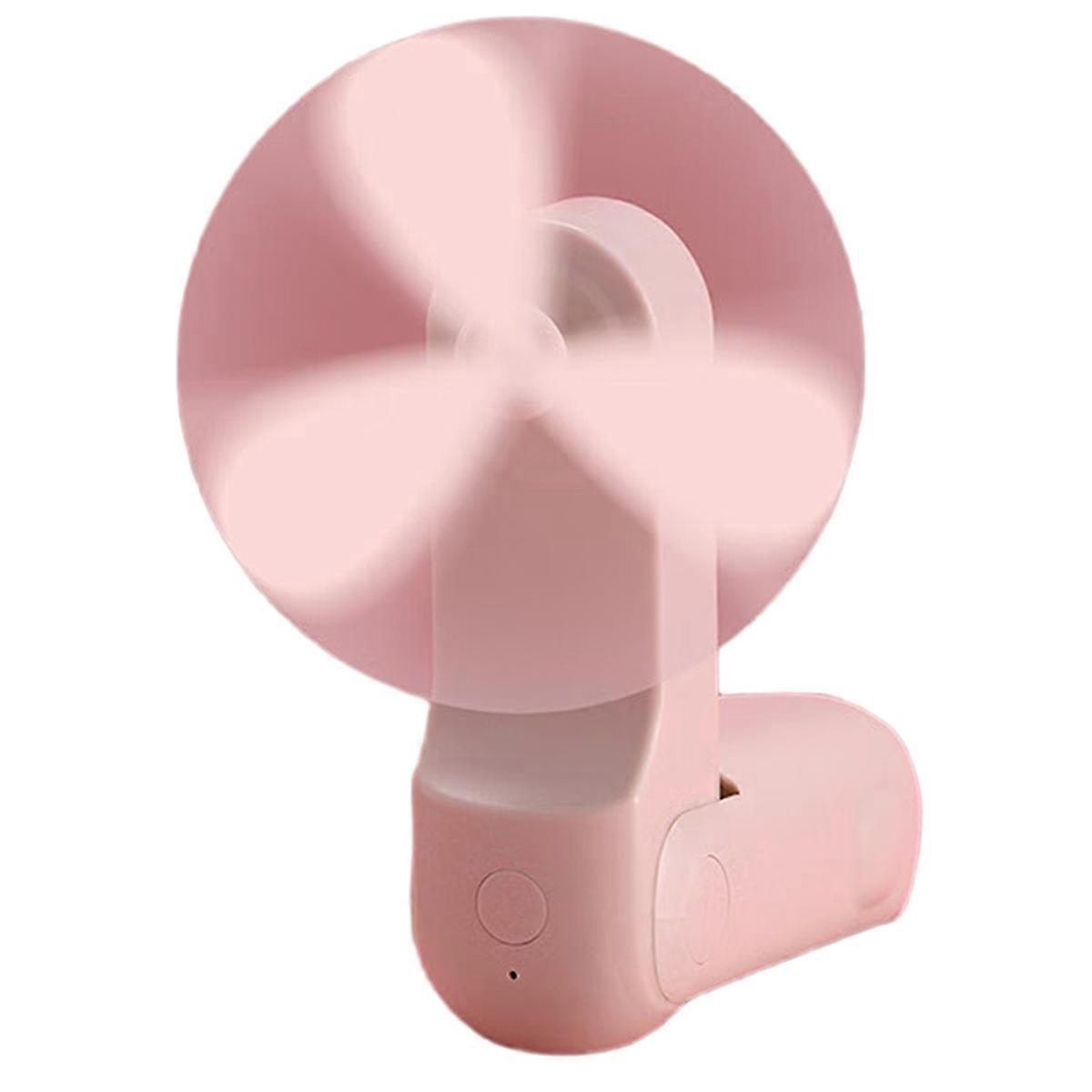 Folding Handheld Fan USB Silent Student little pink cat