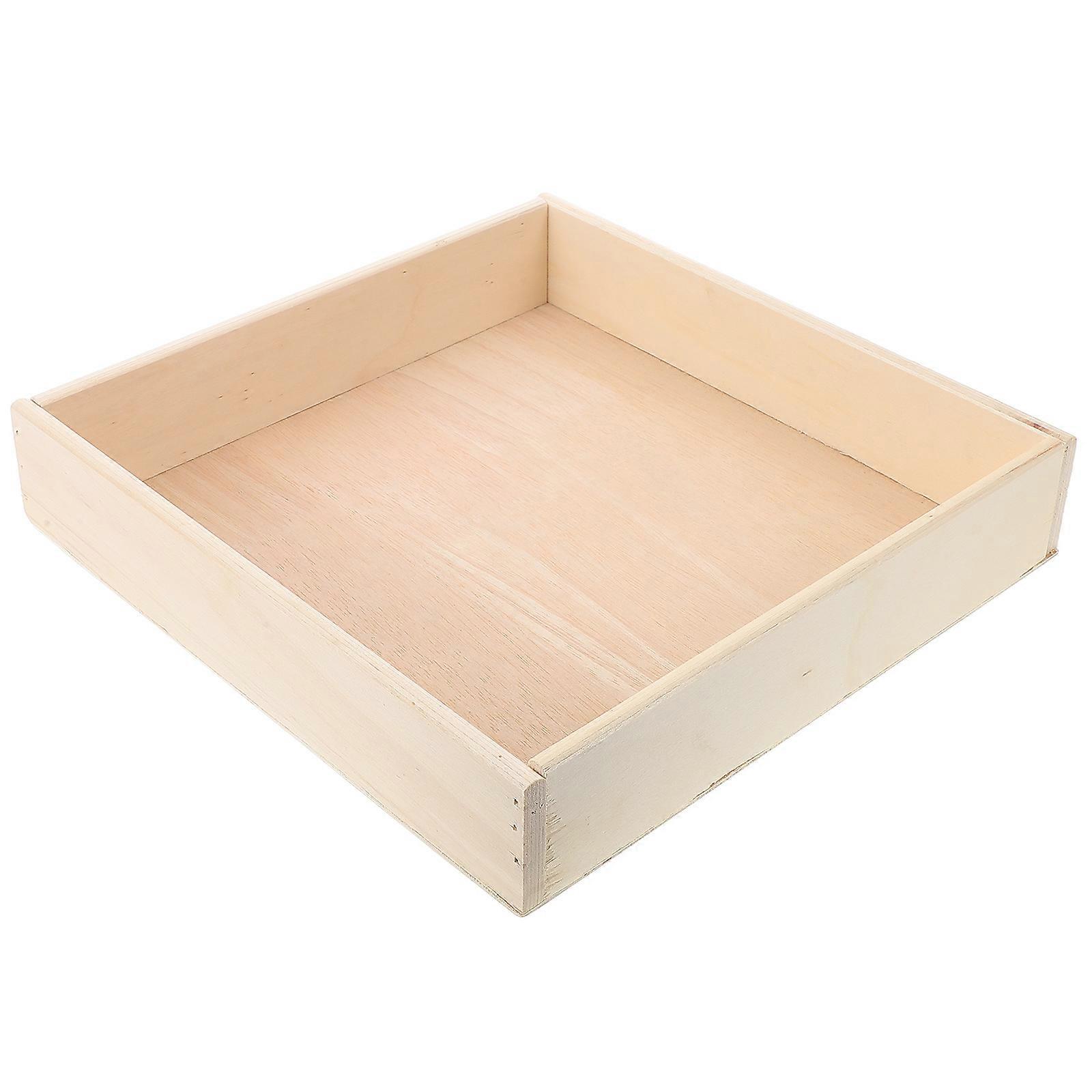 מגש חול לילדים ארגז חול למשחק 2 יחידות תיבת אחסון מעץ פנימית וחיצונית