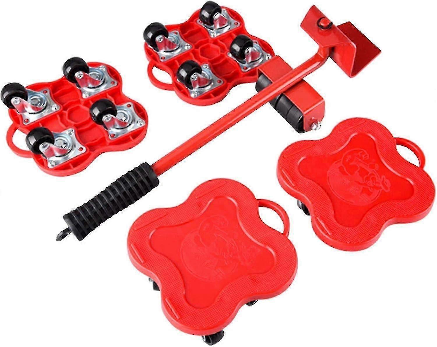 Mobile Furniture Tool Heavy Furniture Lifting Wheels Set Mobile Heavy Lifting Device And Glider Lever System- Red