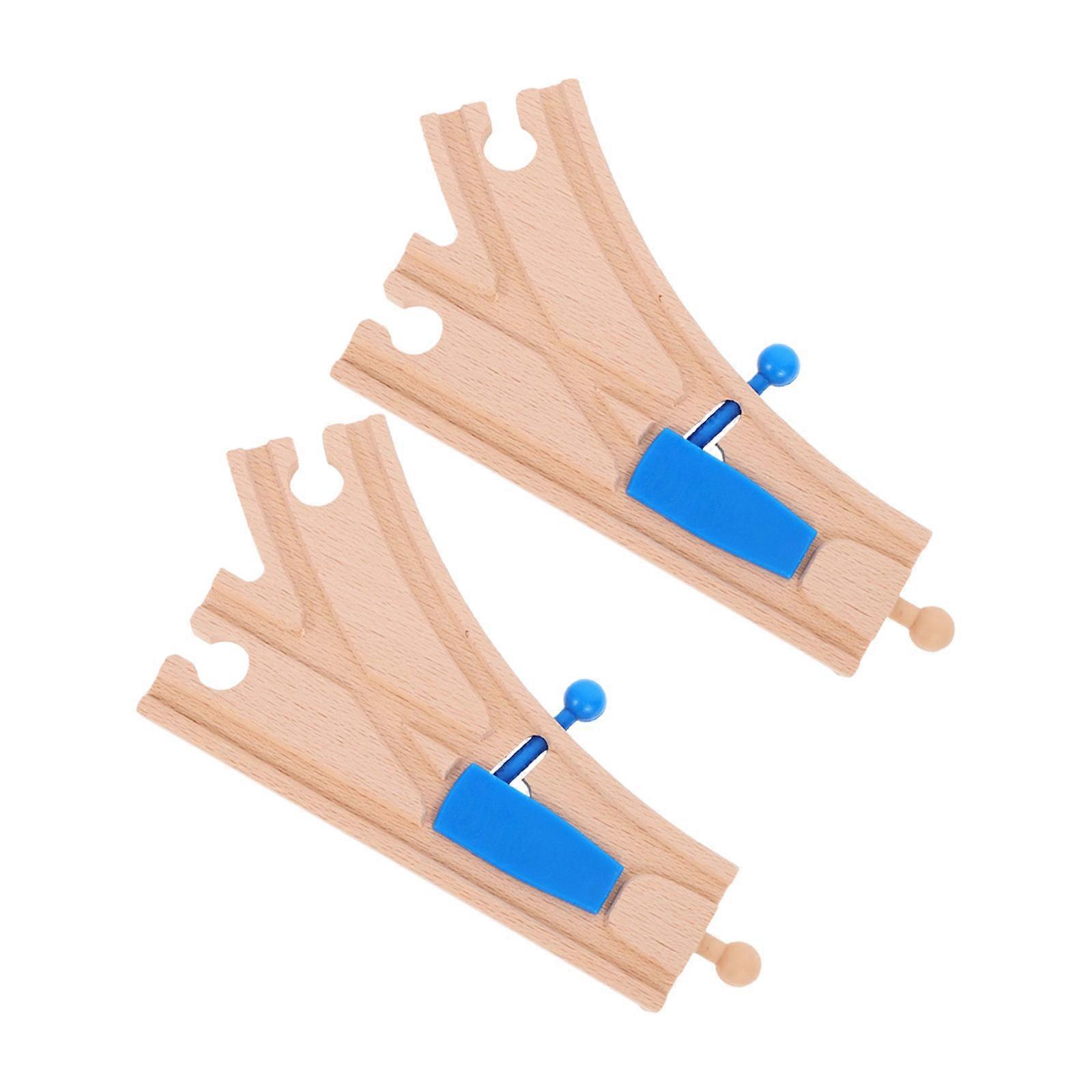 Switch Track Wooden Train Intersections for Toy 2Pcs Set