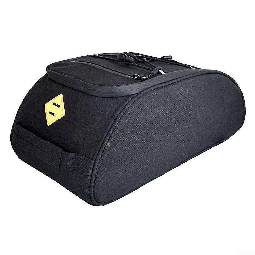 Bicycle Rear Rack Bag 8L Nylon Pannier With Quick Release For Mountain And Folding Bikes Multi Pocket Tail Bag Black