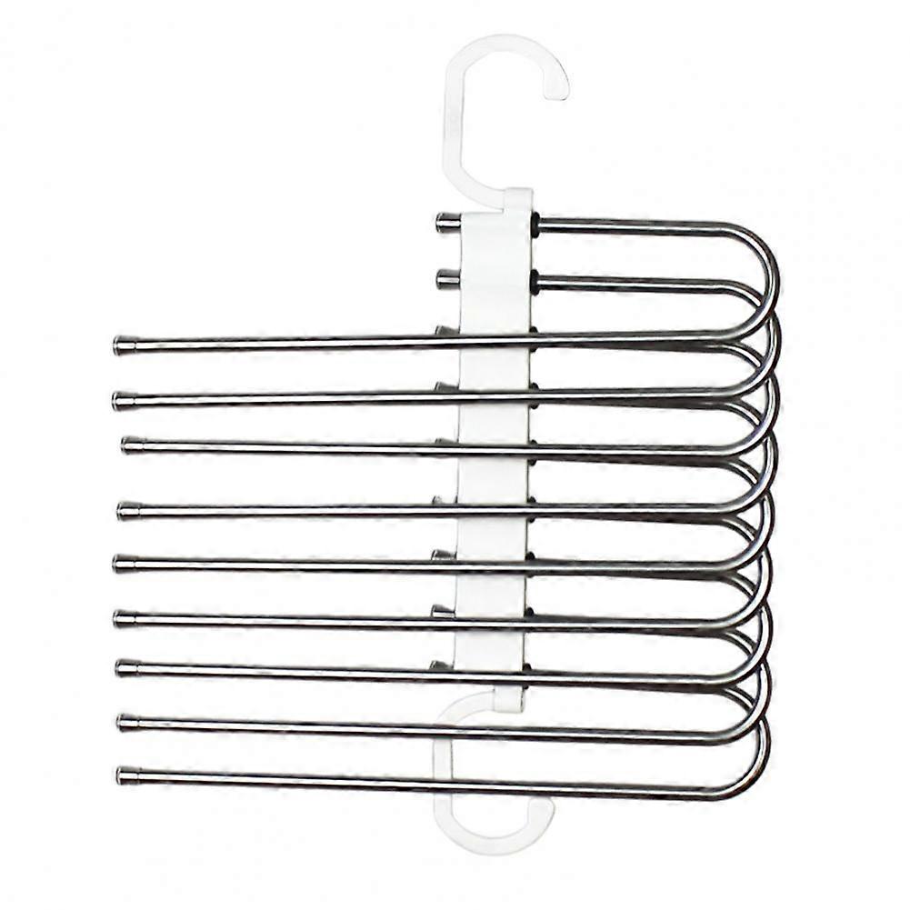 Multi-layer Trouser Rack Storage Holder Anti-Slip Foldable Versatile Stainless Steel Clothes Hanger Scarf Holder Clothes Rack