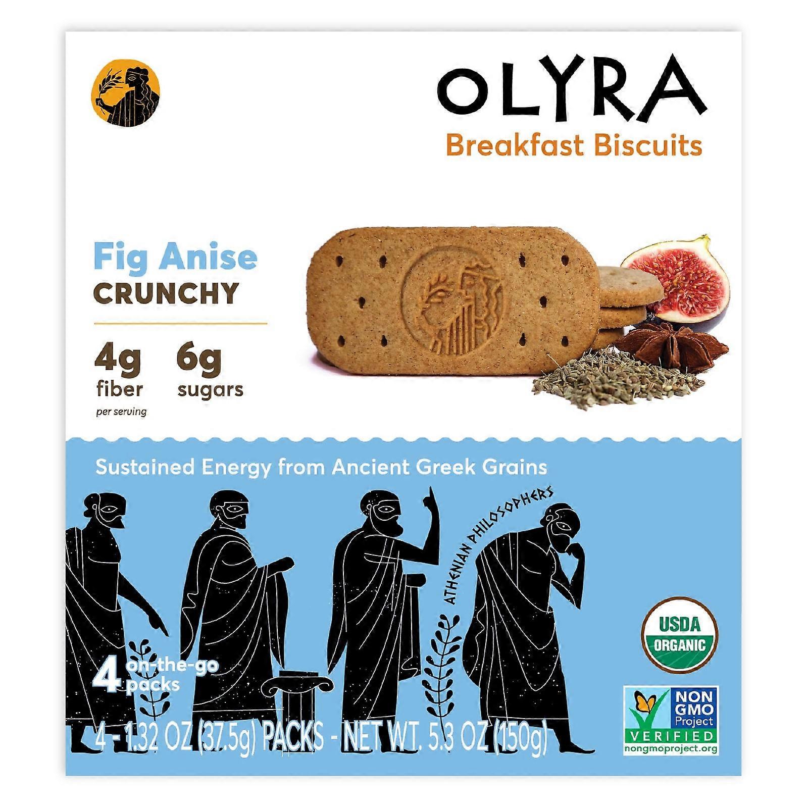 Organic Breakfast Biscuits, Fig Anise, 4 Packs, 1.32 oz (37.5 g) Each