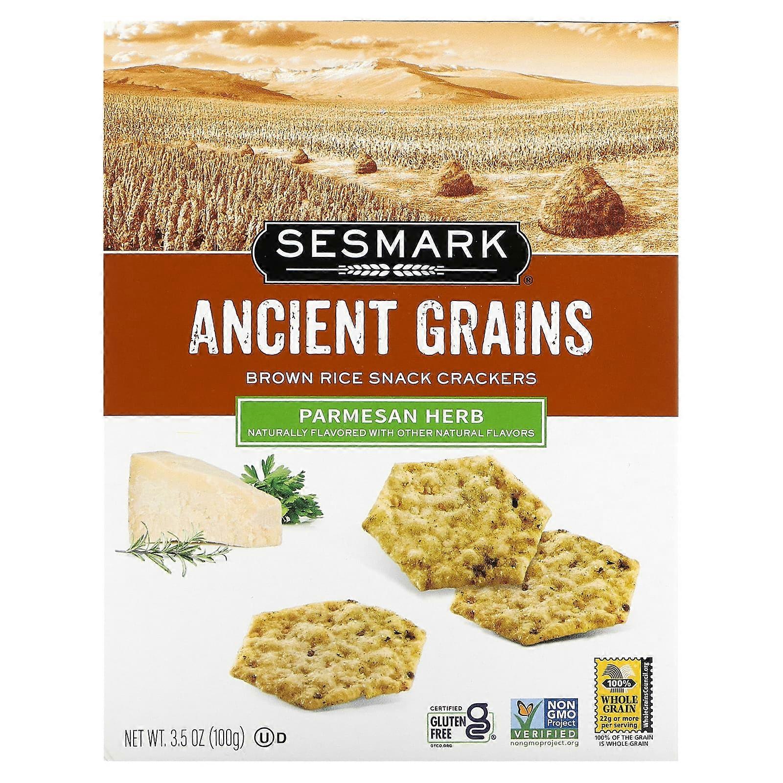 Brown Rice Snack Crackers, Parmesan Herb, 3.5 oz (100 g)