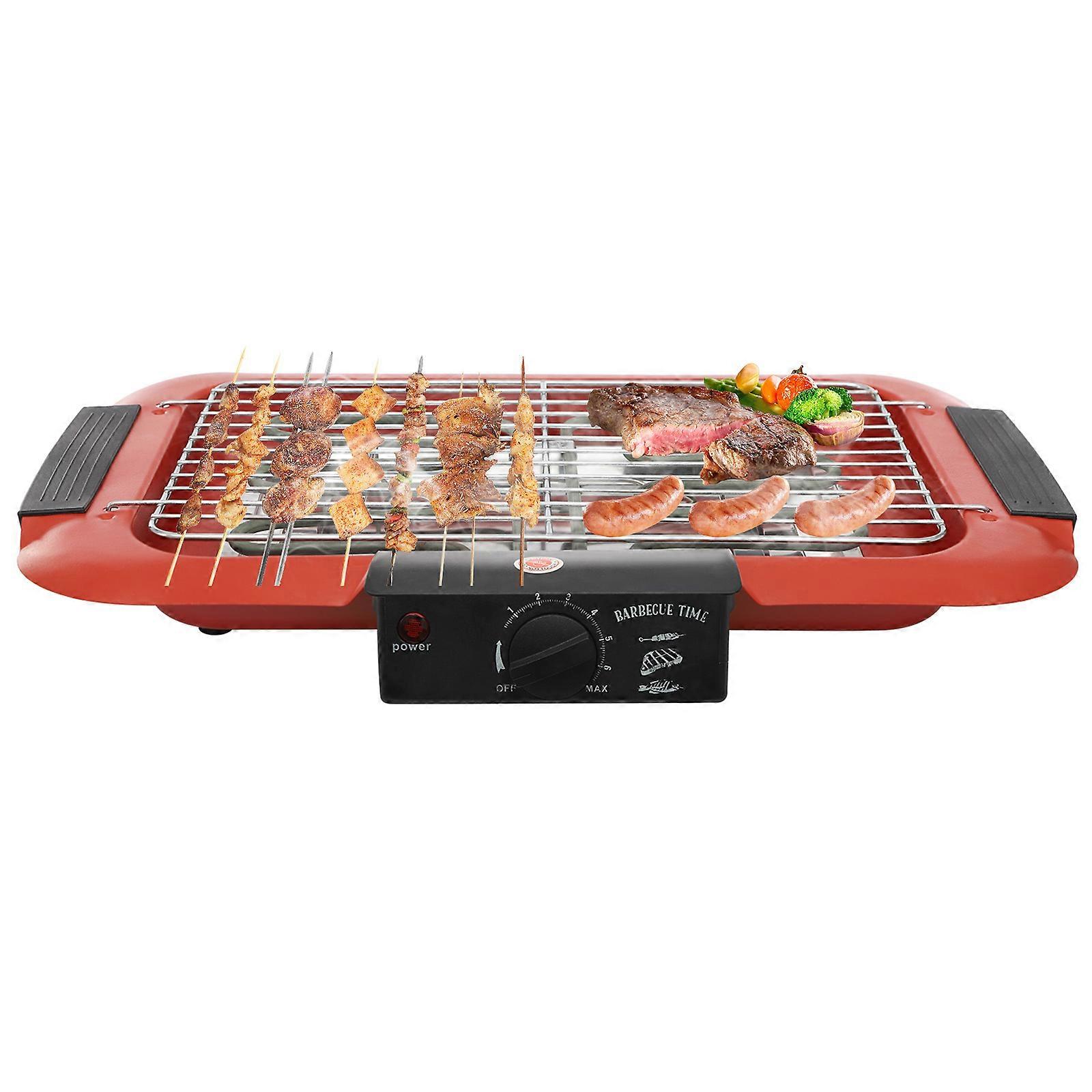 CNCEST Barbecue électrique dintérieur à chauffage rapide de 2 000 W température réglable rouge