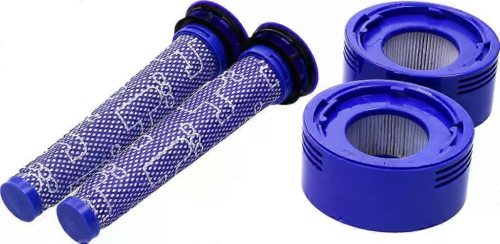 Dyson V8 V7 vacuum cleaner filter set with 2 pre-filters & 2 HEPA post-motor filters, Ø 87mm, H 44mm