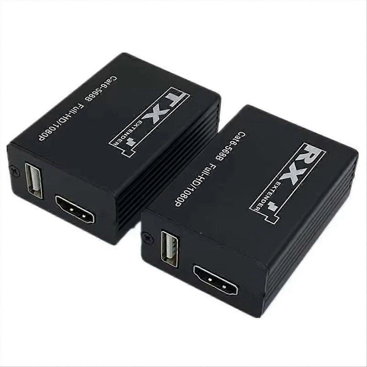 30M USB Extender Transmitter Receiver -Compatible 1080p PC to TV over Cat6 Cat7 RJ45 Ethernet Audio