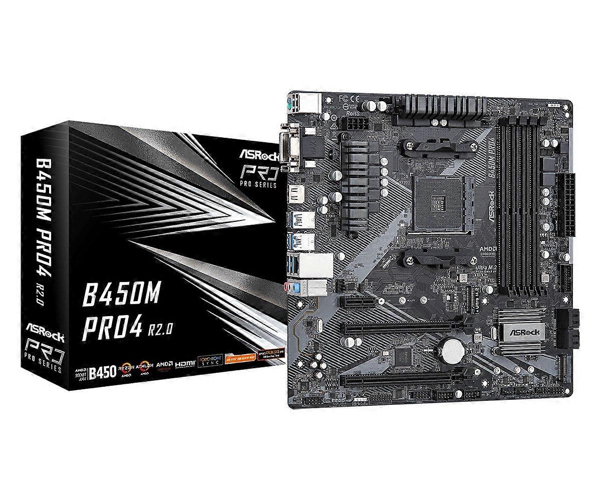 Asrock B450m Pro4 R2.0 Amd B450 Contactdoos Am4 Micro Atx
