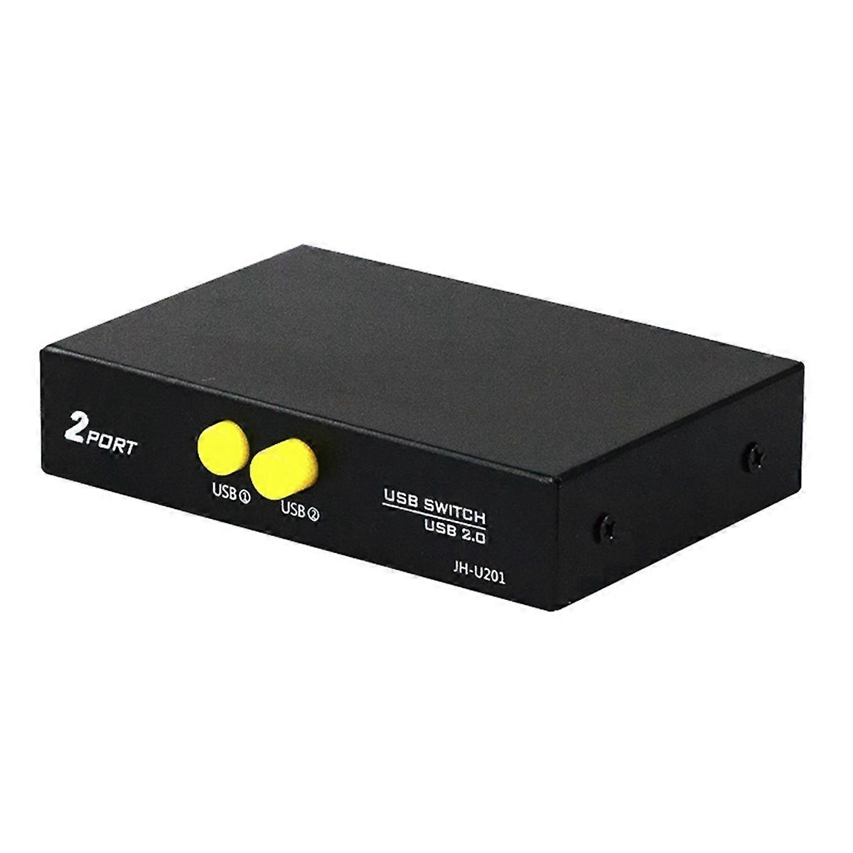 2 Port USB 2.0 Sharing Switch Switcher 2 in 1 Out USB Print Sharer for PC Scanner Printer Laptop Desktop Computer