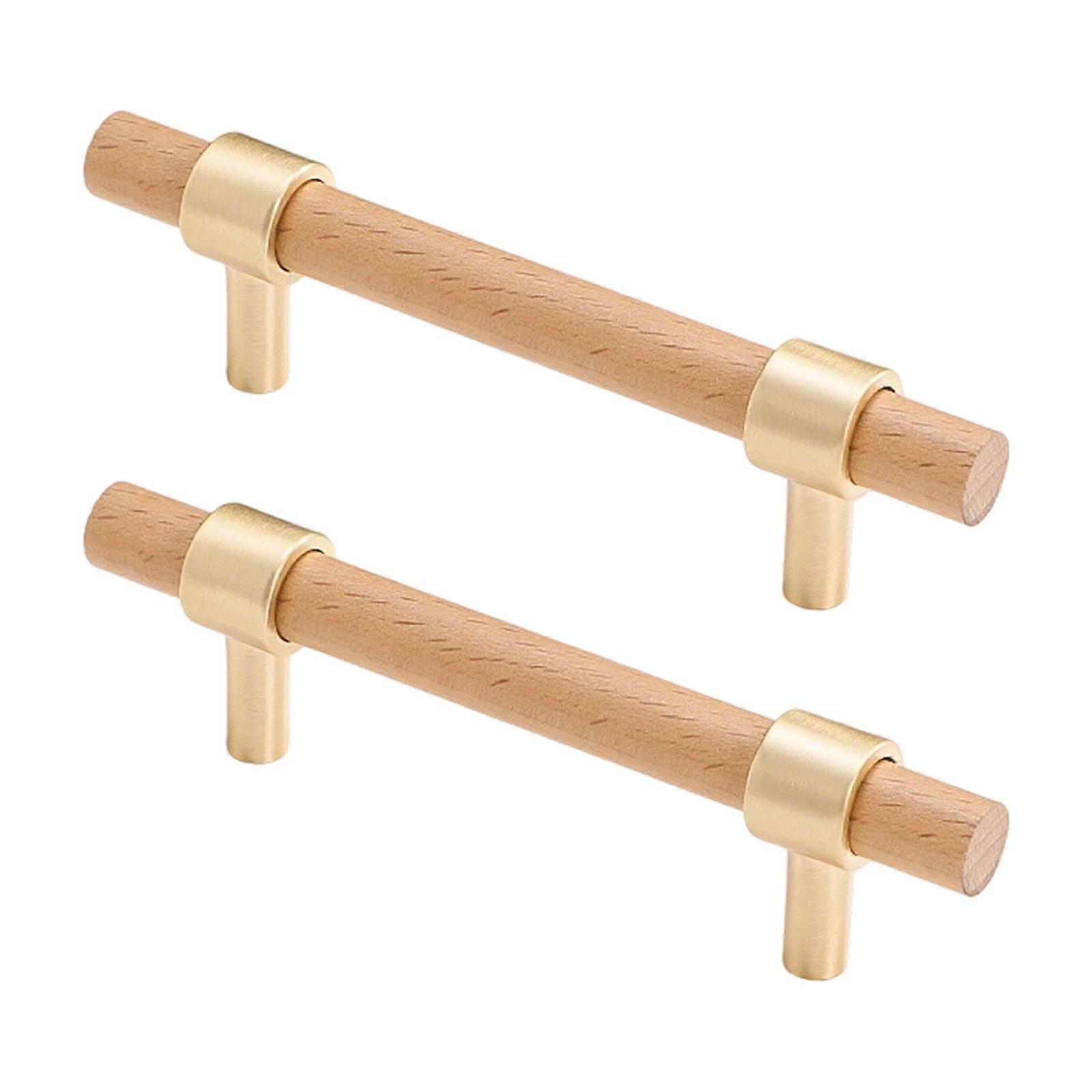 1pair Furniture Drawer Decorative Handle Wooden Dressers Knob Simple Cabinet Pull Handle Hardware Easy to Install Multicolor