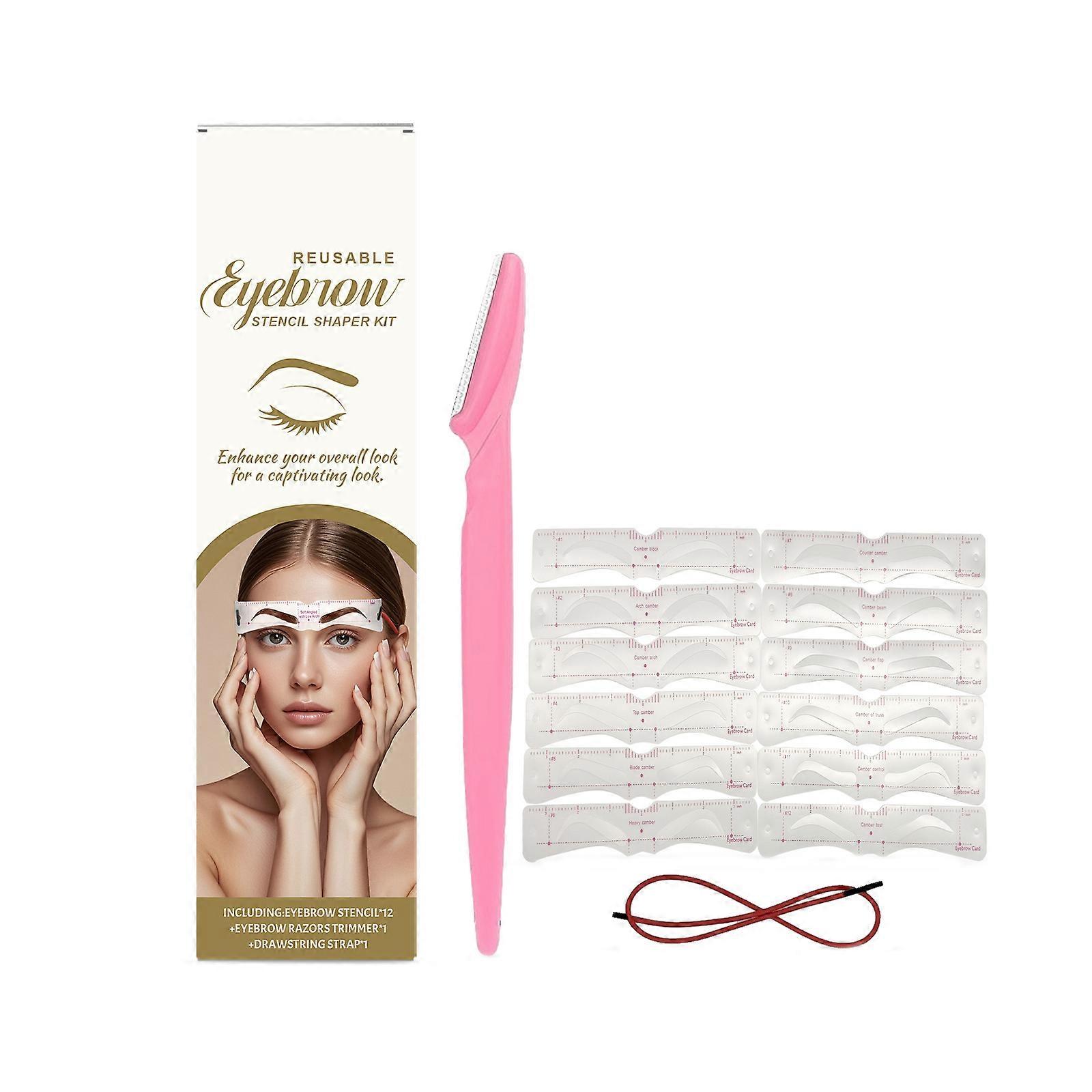 Travel Size Eyebrow Template Kit For Precise Shaping Plastic Reusable Stencils For Travel Touch Ups Multicolor