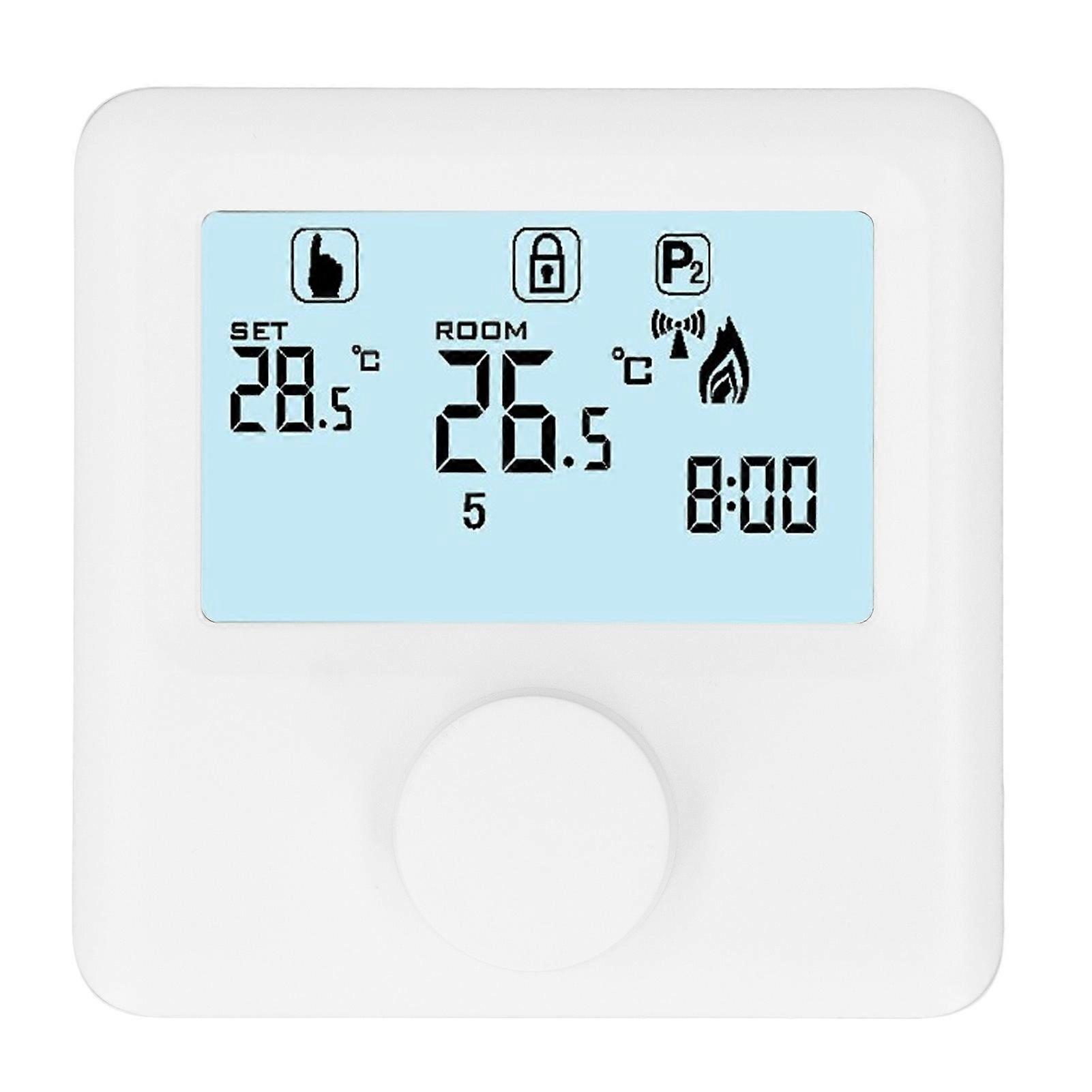 Digital Temperature Controller LCD Display Programmable Thermostat for Boiler White 30‑230VDC