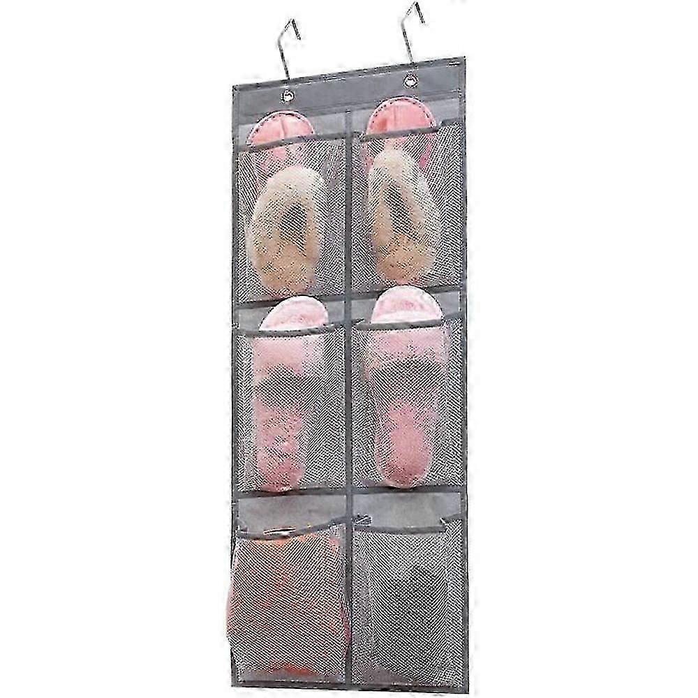 z Hanging Shoe Rack, Breathable Mesh Pockets For Multi-Purpose Use, Over The Door Organizer With Slip Resistant Design, Easy Access, Col