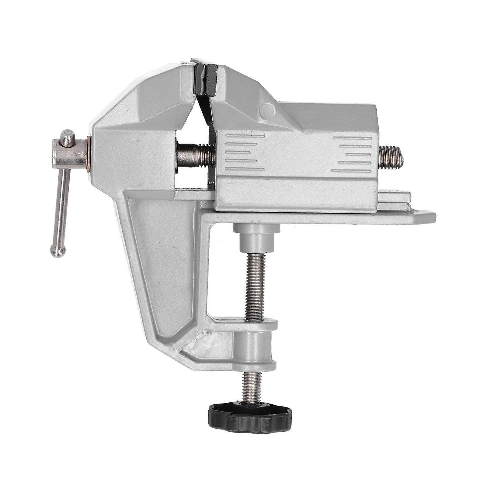 Lightweight aluminum alloy mini bench vise for woodworking, compact fixed clamp for DIY projects