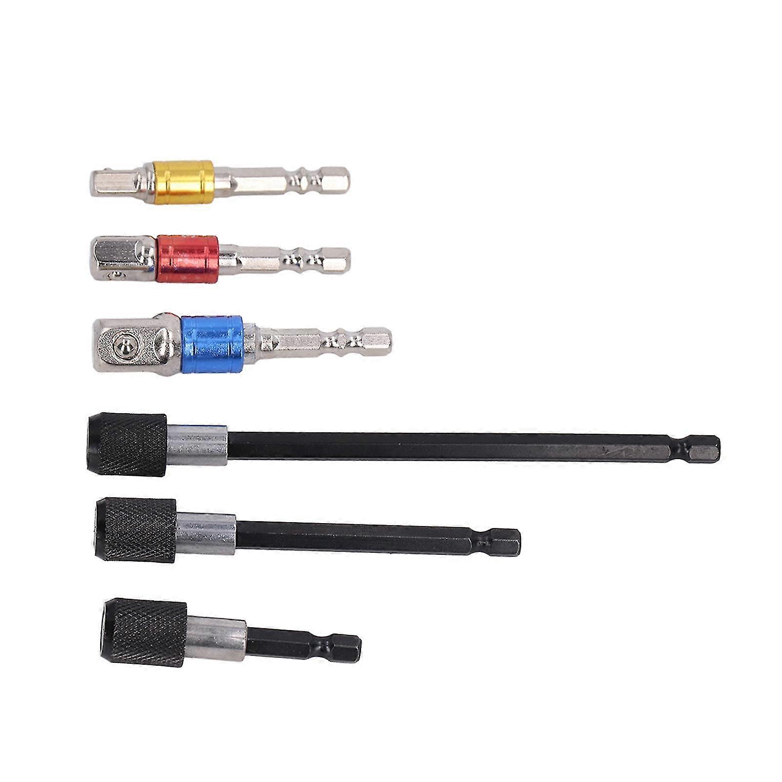 1/4in Hex Shank Bit Adapter Magnetic Extension Chuck Screwdriver Socket Bit Holder Kit
