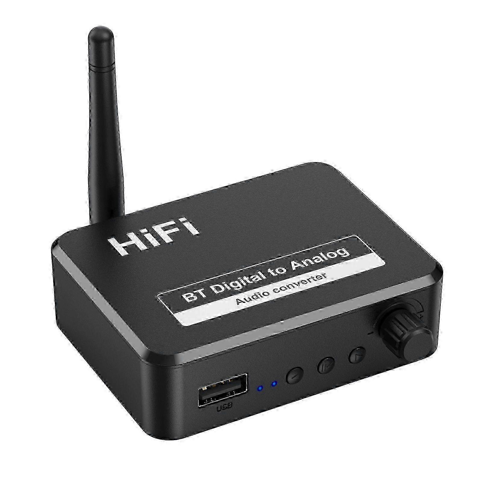 Audio Converter Lossless Stereo Sound Effect Plug Play Bluetooth-compatible 5.1 Digital to Analog HiFi Digital Audio Adapter for Amplifier 2