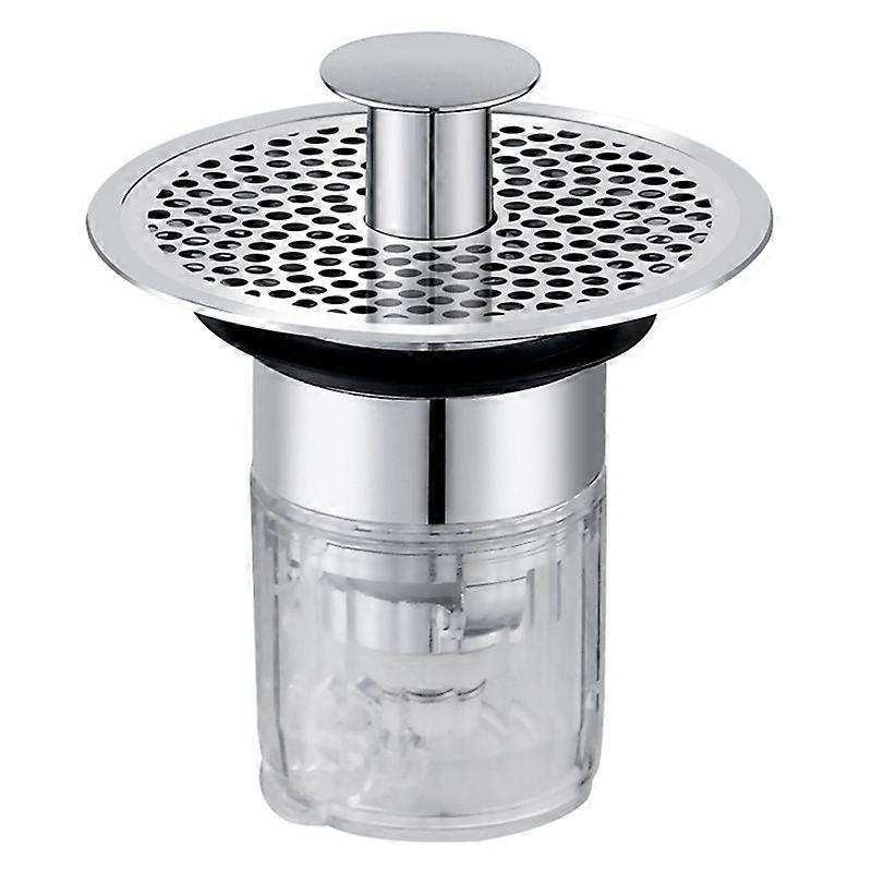 Qtmnekly Sink Drain Stopper Floor Drain Filter Bathroom Wash Sink Basin -Up Core Drain Hair Anti-Blocking Strainer A