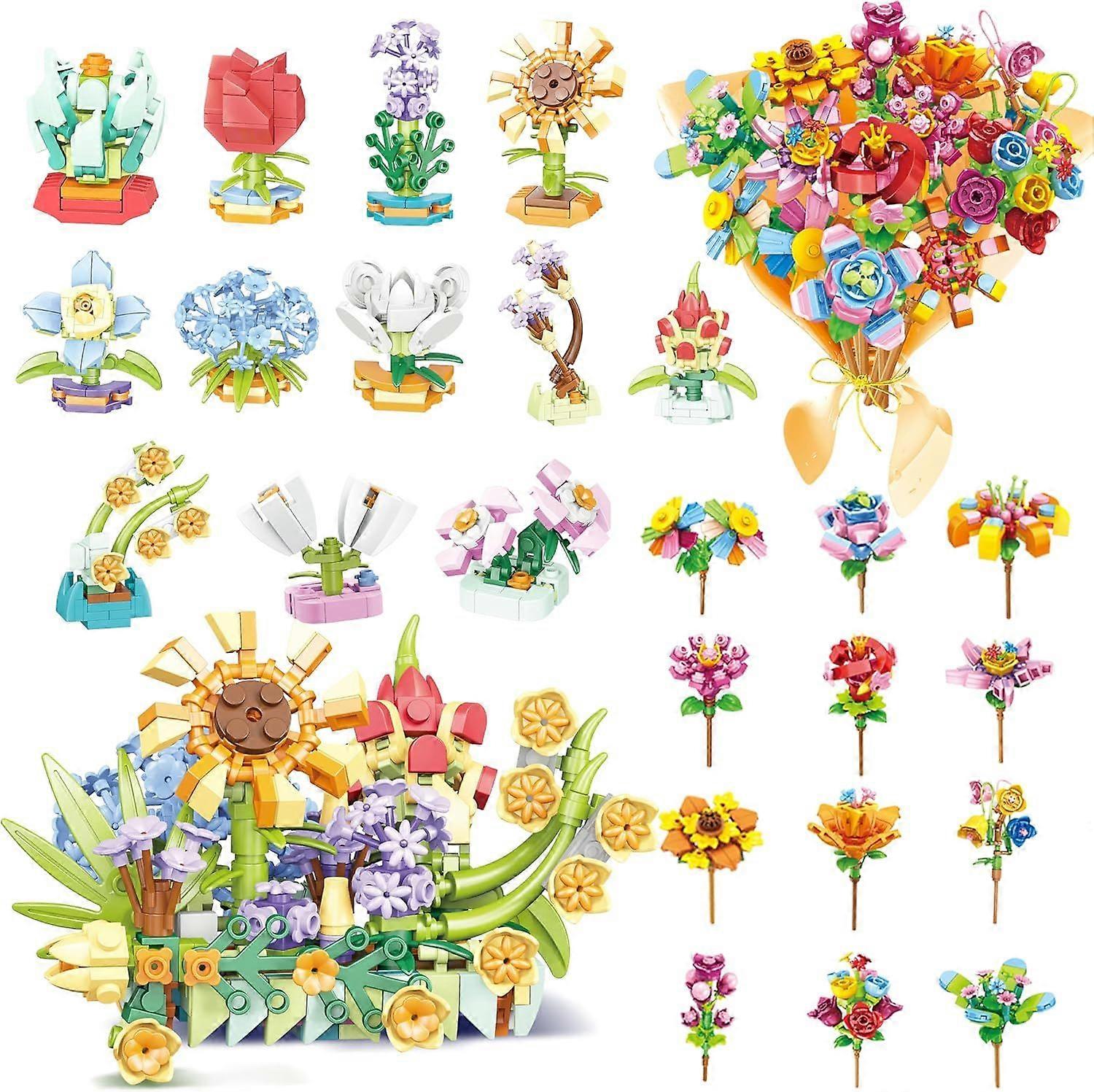 Advent Calendar 2025, Christmas Countdown Calendar with 24 Mini Botanical Sets, Creative Reusable Flower Building Blocks Holiday Home Decor