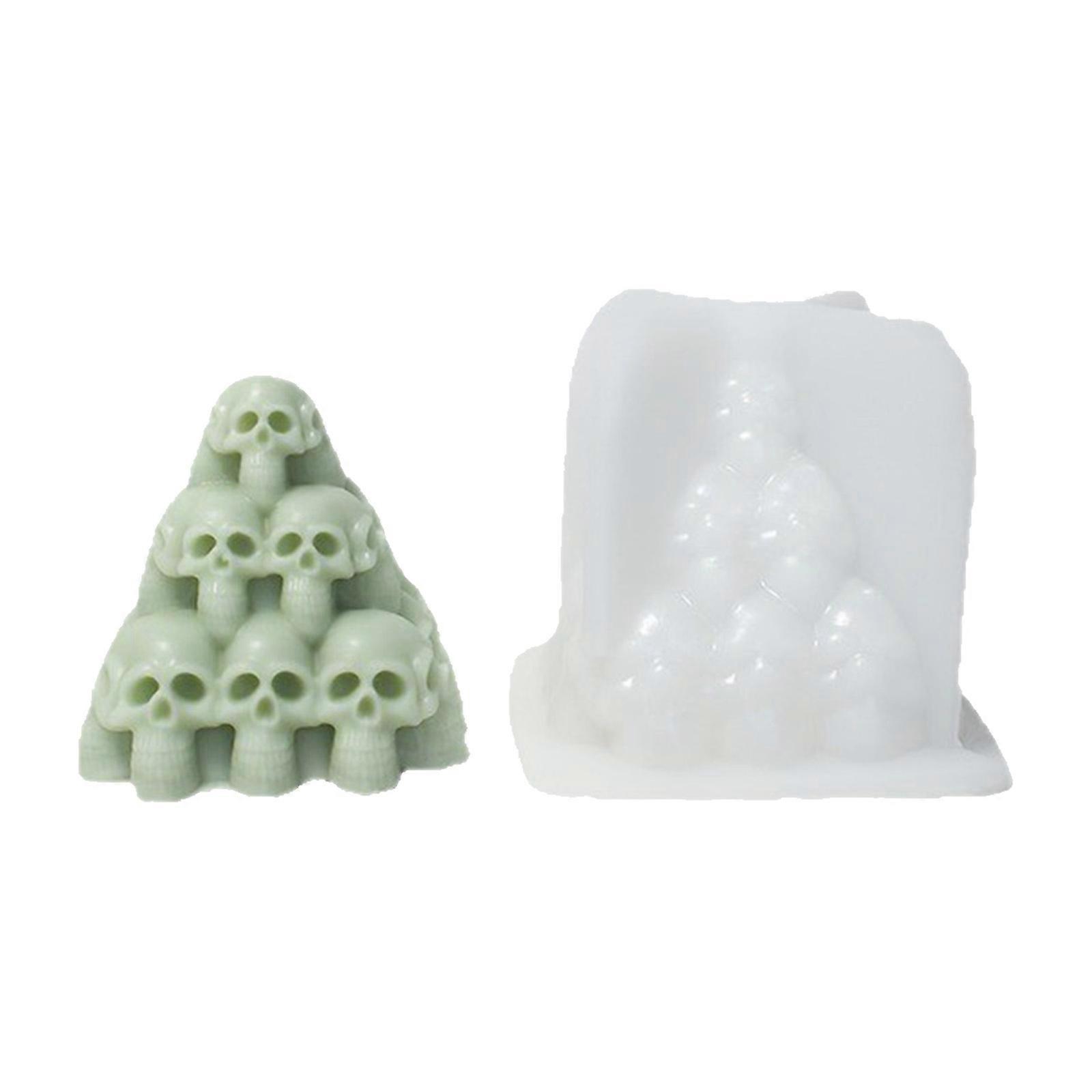 Skull Tower Silicone Craft Mold With Multiple Level Design For Individualized Scented Flame And Decorative Crafts Multicolor