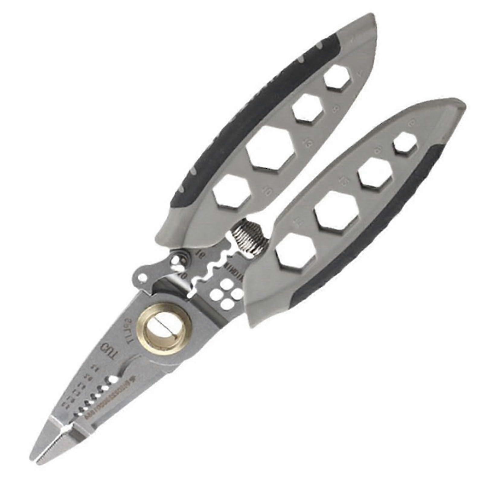 Multitask Wire Stripper Wire Processing Tool with Insulation Stripping Precise Cutting and ReliabilityTerminals Crimping Steel Cable Stripping To