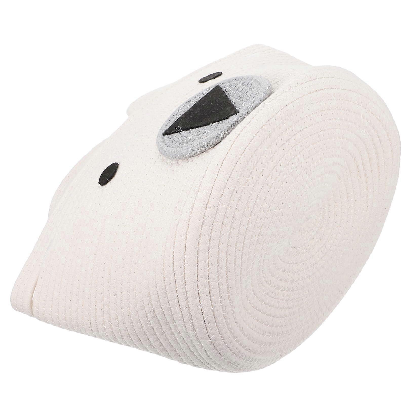 Creative Cotton Rope Woven Bear Storage Basket 12 Inch Lightweight Multi-Function Organizer White Home Accessory