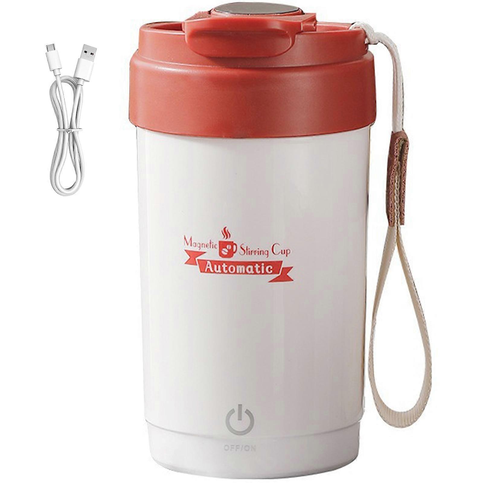 Auto Stirring Intelligent Mugs 300ml Double Mixing Mode Temperature Indicators Durable Nonrust Steel For Hot Cocoas Fitness Enthusiasts  White