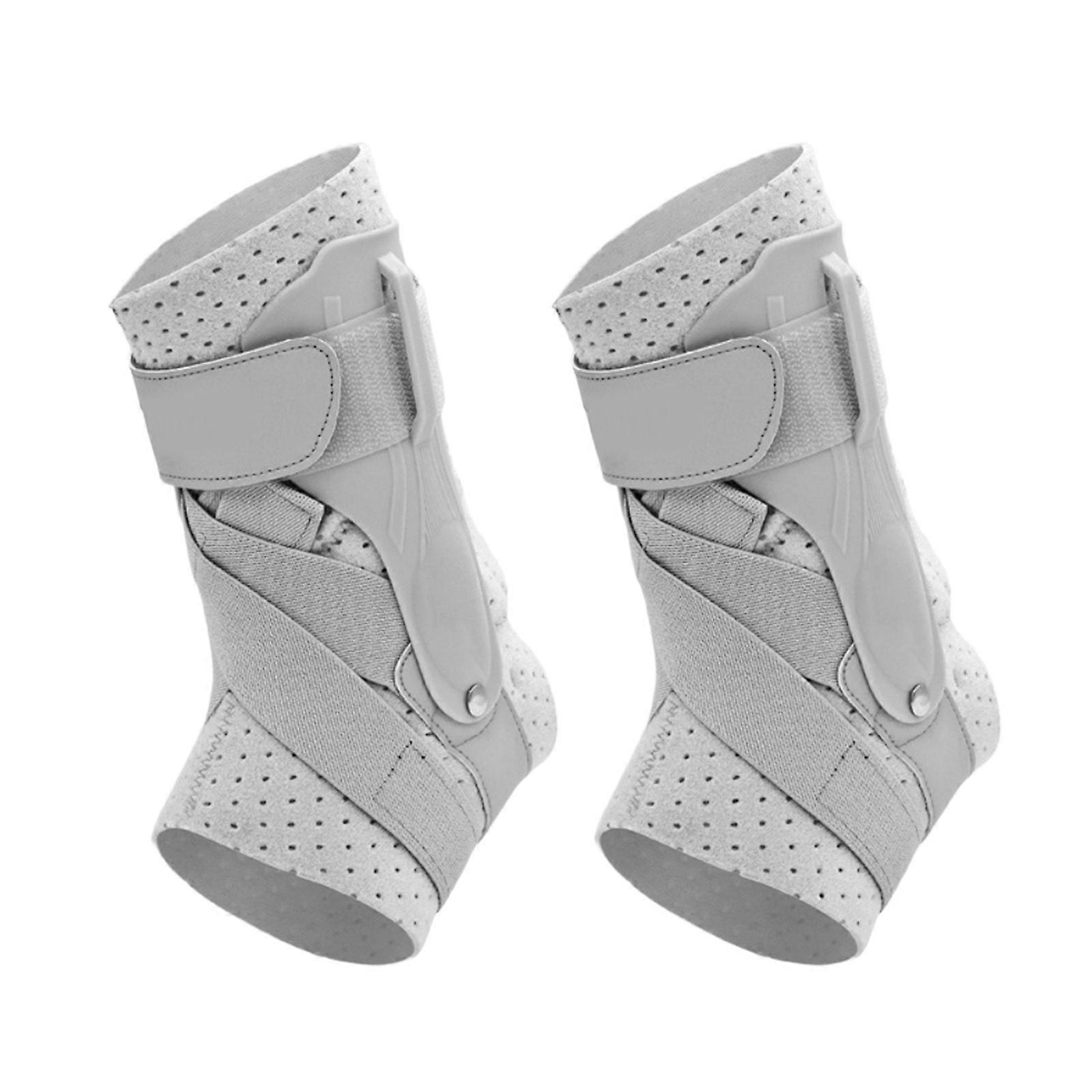 Professional Ankle Stabilizers Reinforced Structure Ventilated Design Fabric Texture for Impacts Absorption Support  S Light gray