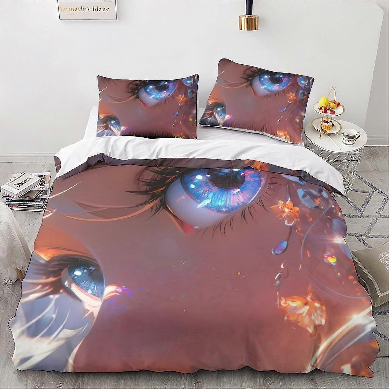 LikeEj الرسوم المتحركة والمانجاس غطاء لحاف مجموعة 3D الخيال نمط طباعة الفراش أنيمي لحاف غطاء لحاف ، لينة ستوكات مزدوجة
