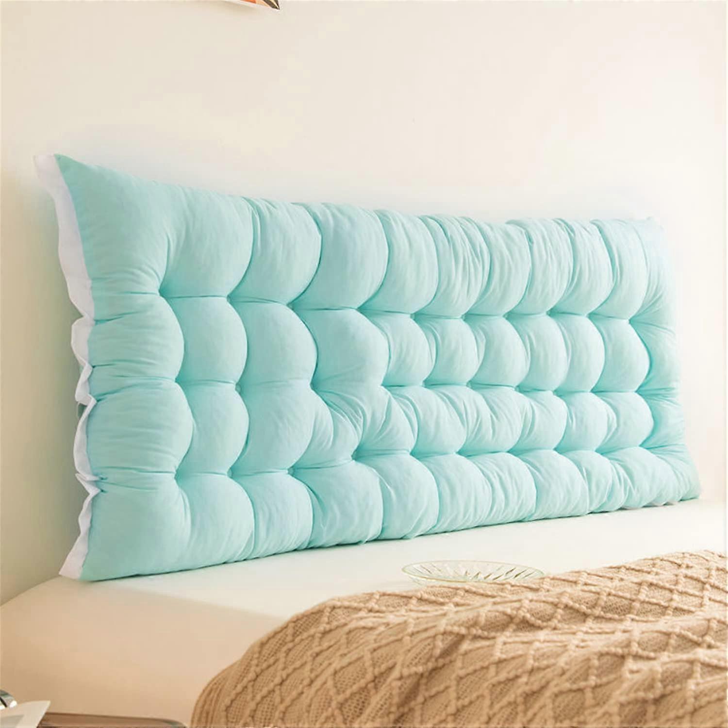 Upholstered Headboard Pillow with WallMounted Bolster Cushion for Dorm Bed Reading Support, Green Full Size 100x50cm