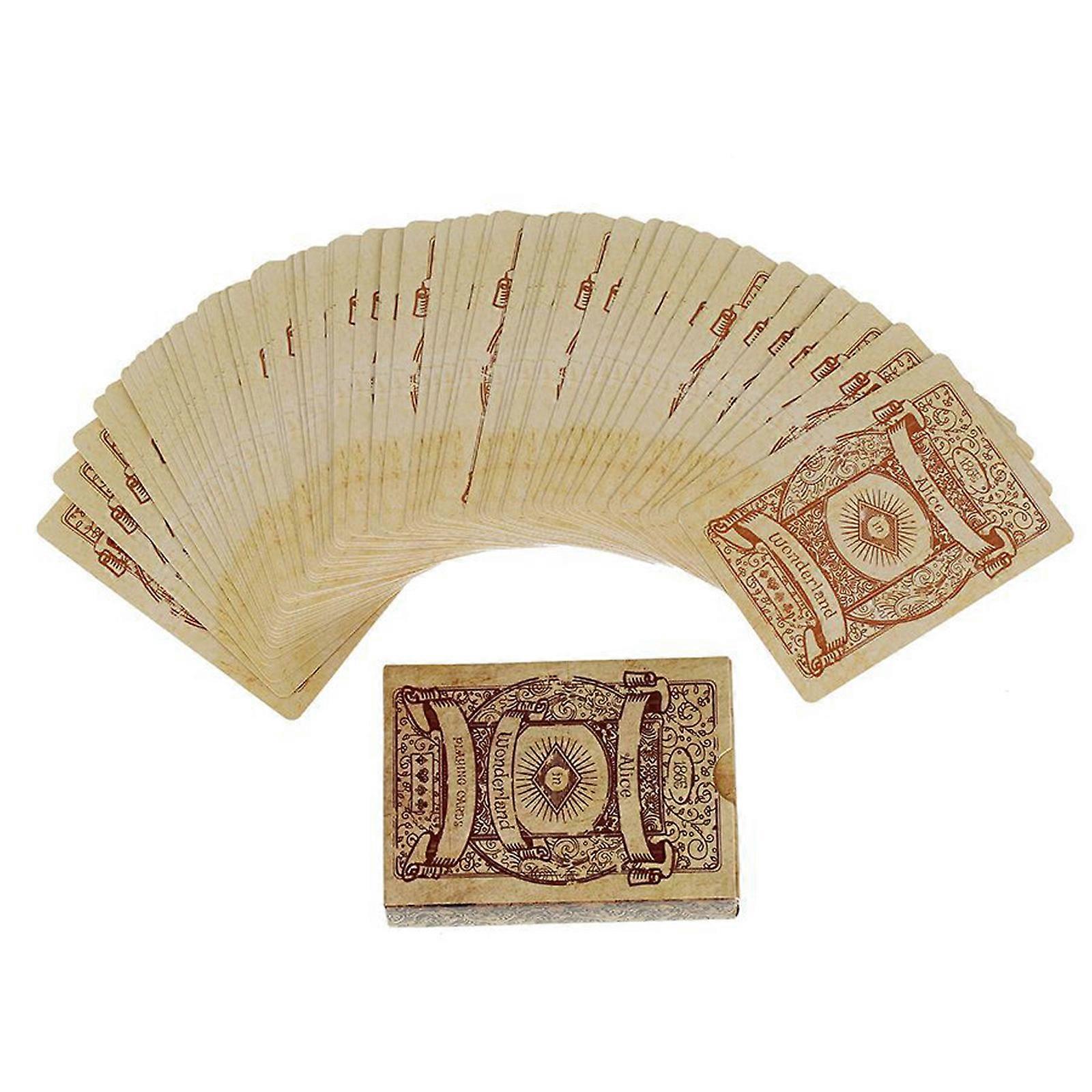 54 Card Poker Cards Playing Cards, Deck of Cool Plastic Playing Cards Retro Poker Cards, Classical Magics Tricks Tool Multicolor